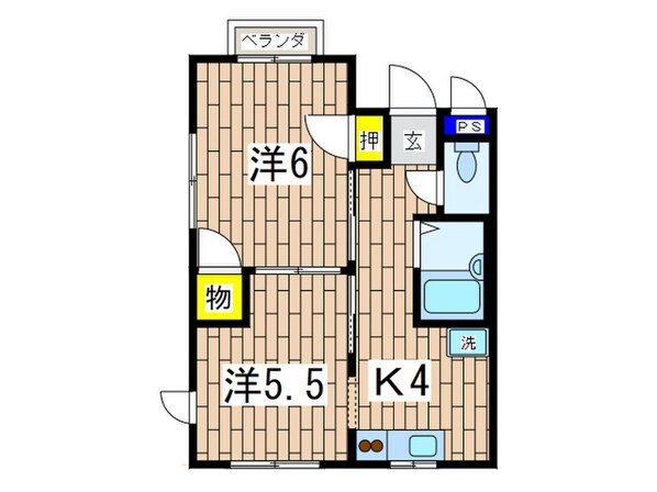 サンフラットＫの物件間取画像